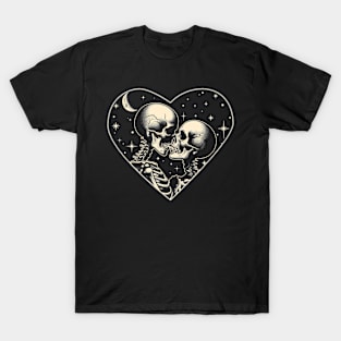 The Lovers Skeleton Lovers Valentine's Day Couple Matching T-Shirt